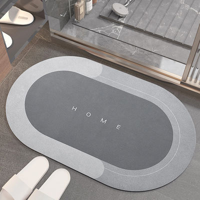 Water Absorbent Dark Grey Bathroom Floor Shower Mats with Soft and Durable Design