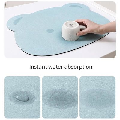 Rubber Kitchen Counter Draining Mat with Multi-Function Pattern and Yellow Color