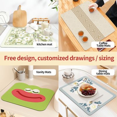 30*40cm/40*50cm Kitchen Drying Mat for Stone Countertops Customizable and Durable