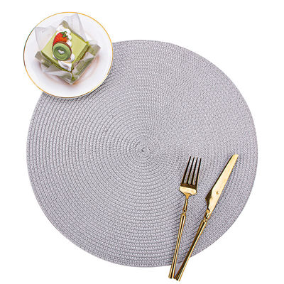 Blue PVC Golden Round Christmas Dining Table Place Mat for Dining Room and Luxury