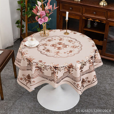 Customized Waterproof Oil Proof PVC Plastic Floral Table Cloth Cover for Year Wedding