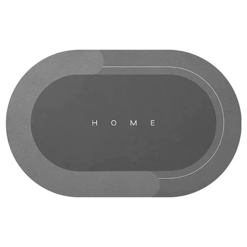 Water Absorbent Dark Grey Bathroom Floor Shower Mats with Soft and Durable Design